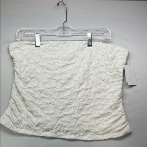 Aritzia Ivory Strapless Textured Top